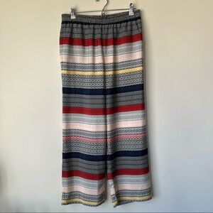 Vince Camuto Wide Leg Pattern Pants Striped Multicolor Size Small